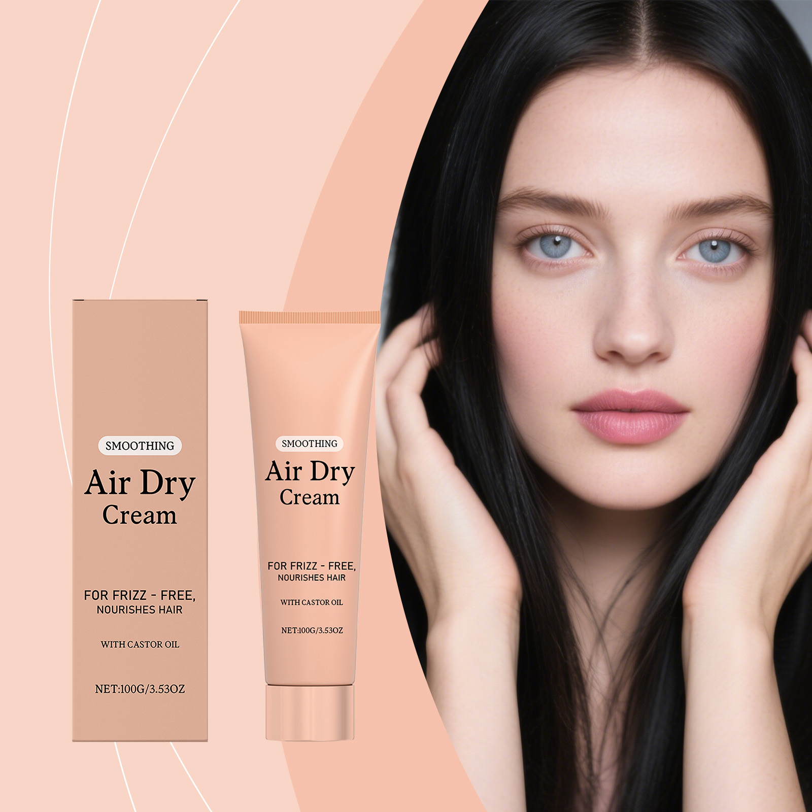 Hair Care For Curly Dry Hair - Krem do pielęgnacji włosów, odżywiający, regenerujący,